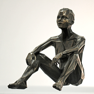 Gisbert Danberg Trias (Figur 1) computergenerierter Papercut Plastk Skulptur