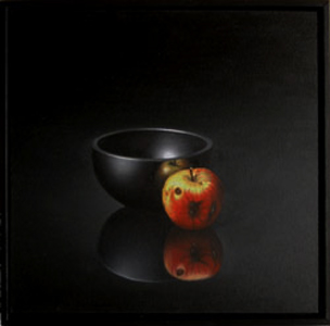 Danberg, Malerei, Gemälde, 3 Äpfel, Oel auf Holz