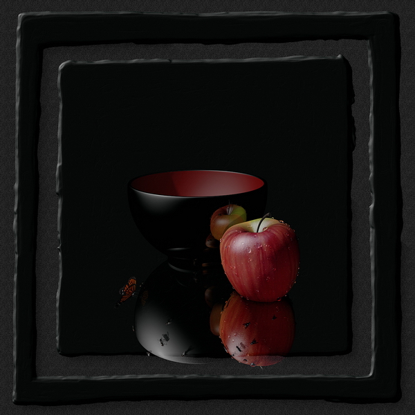 Danberg Druckgrafik 3 Äpfel 100 x 100cm